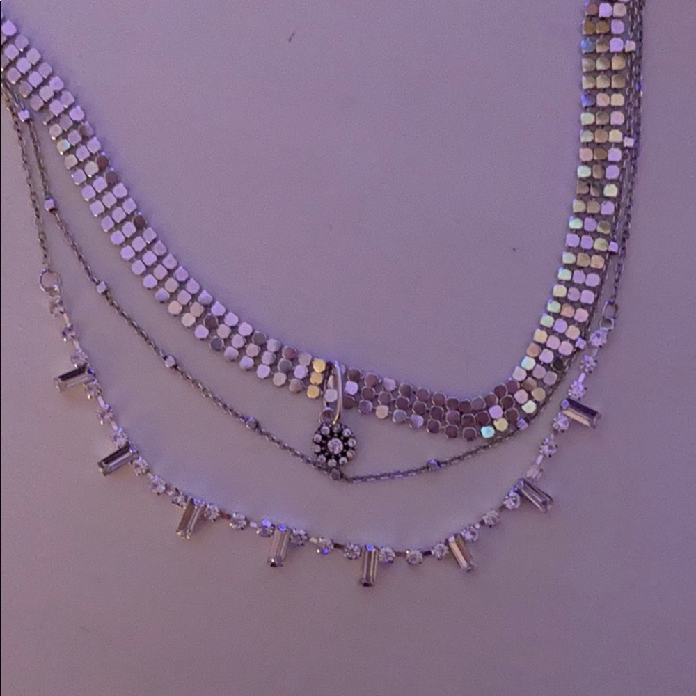 Free People Witchy Layered Silver Necklace